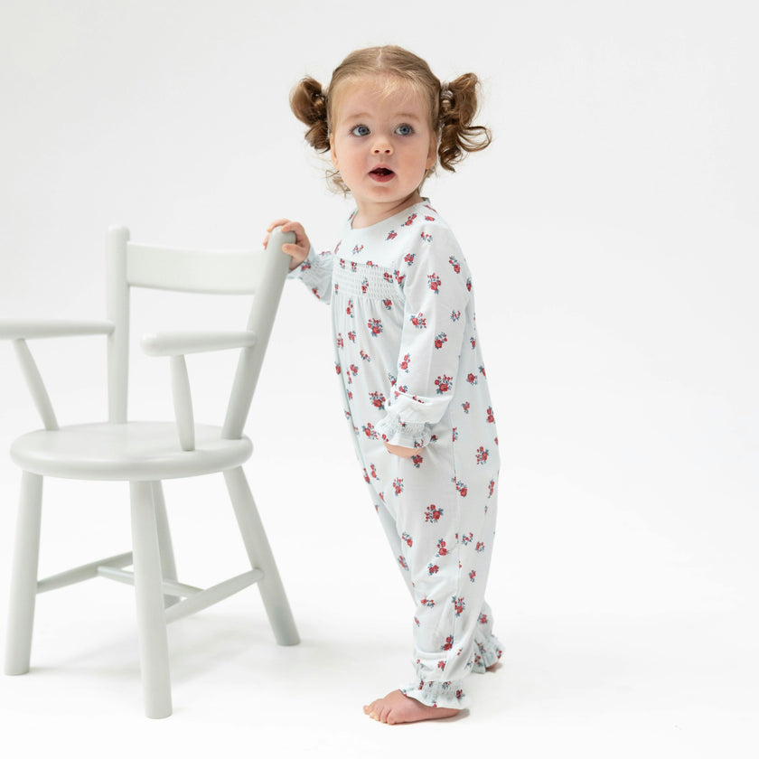 Alyssa Floral - Smocked Long Sleeve Romper