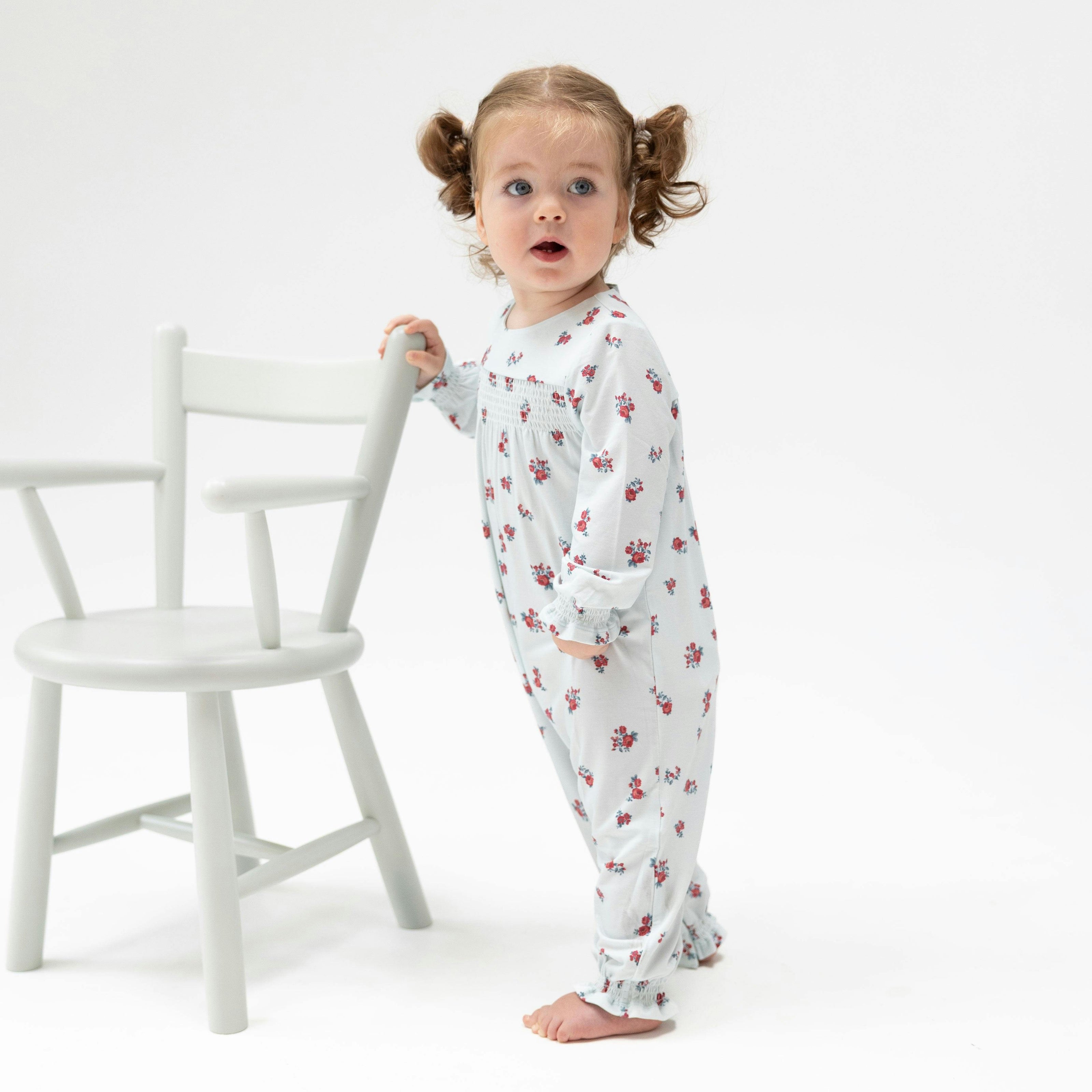 Alyssa Floral - Smocked Long Sleeve Romper