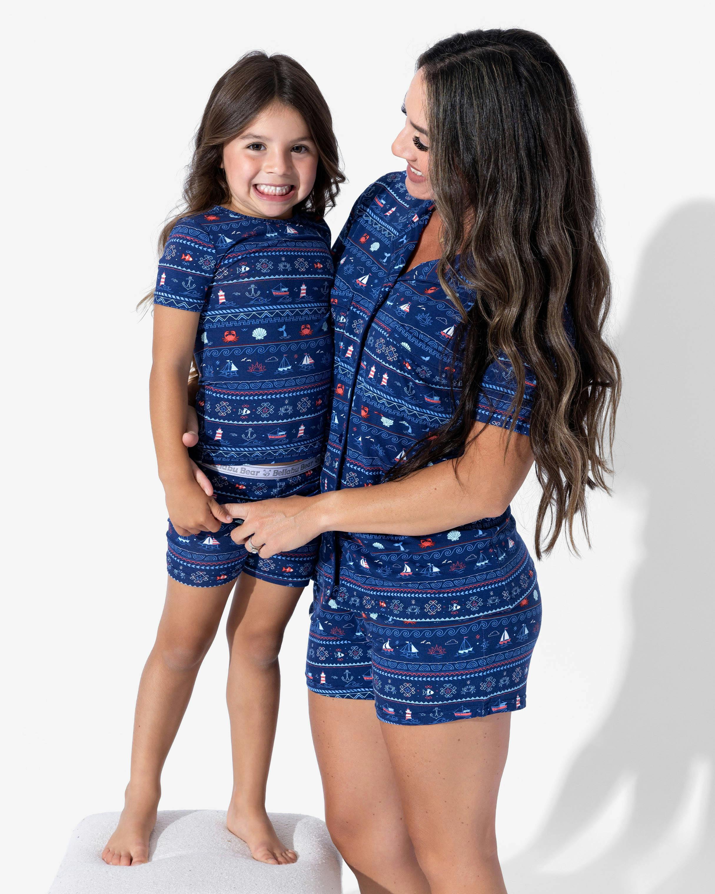 Sail Away Fair Isle Bamboo Kids Pajama Short Set