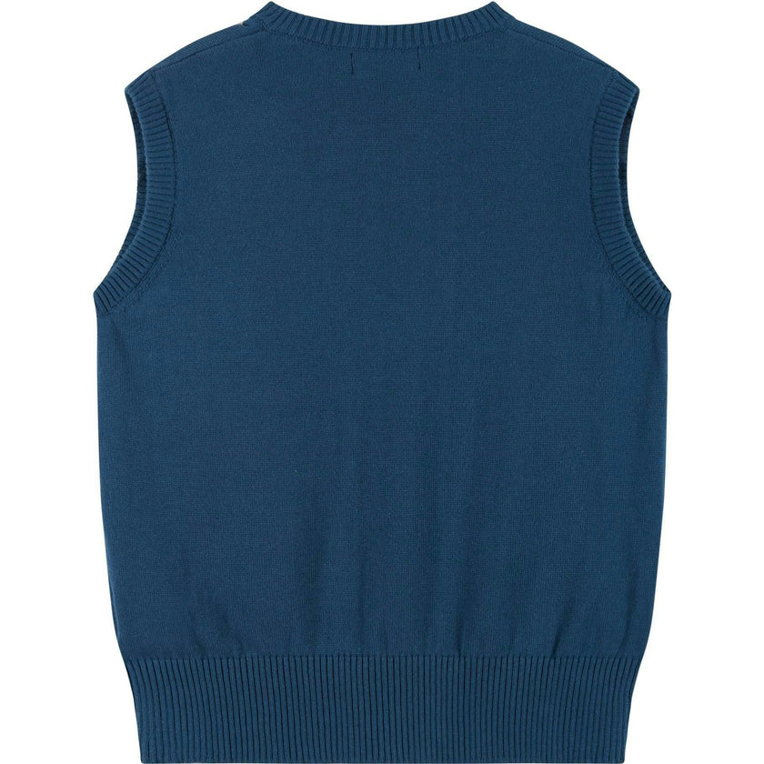 Boys 4-Piece Vest Set | Navy & Khaki Plaid