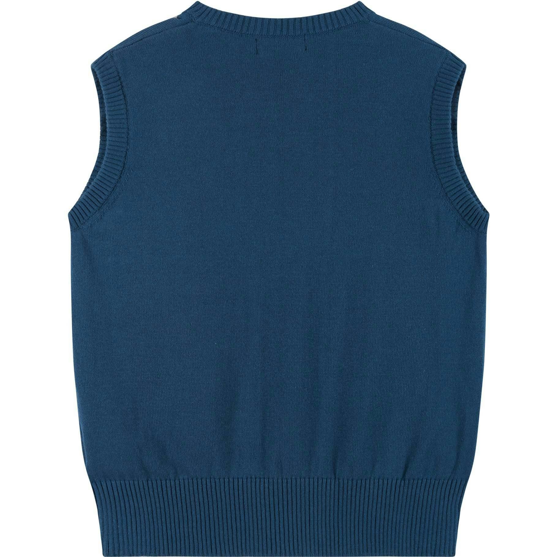 Boys 4-Piece Vest Set | Navy & Khaki Plaid
