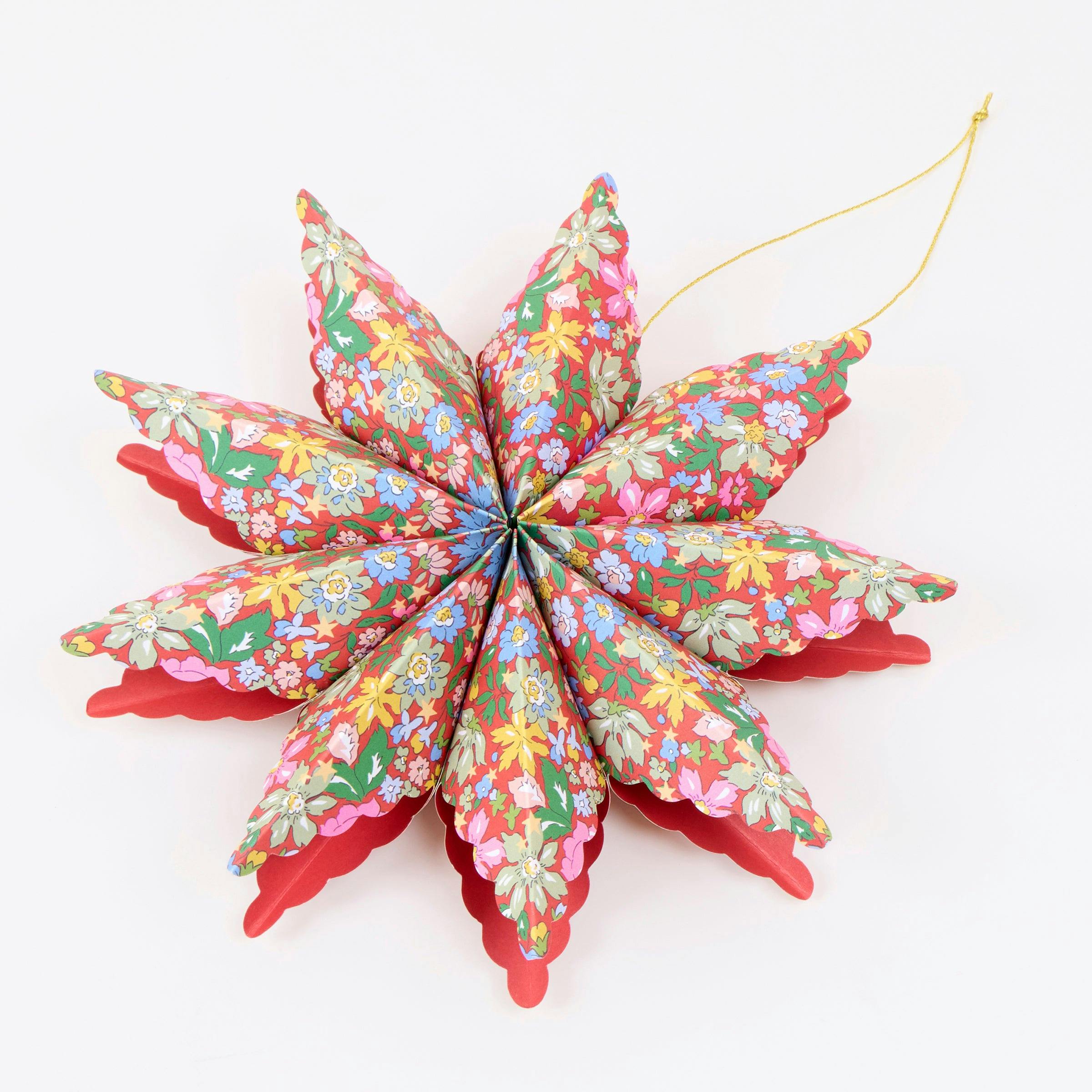 Meri Meri x Liberty Paper Star Tree Decorations