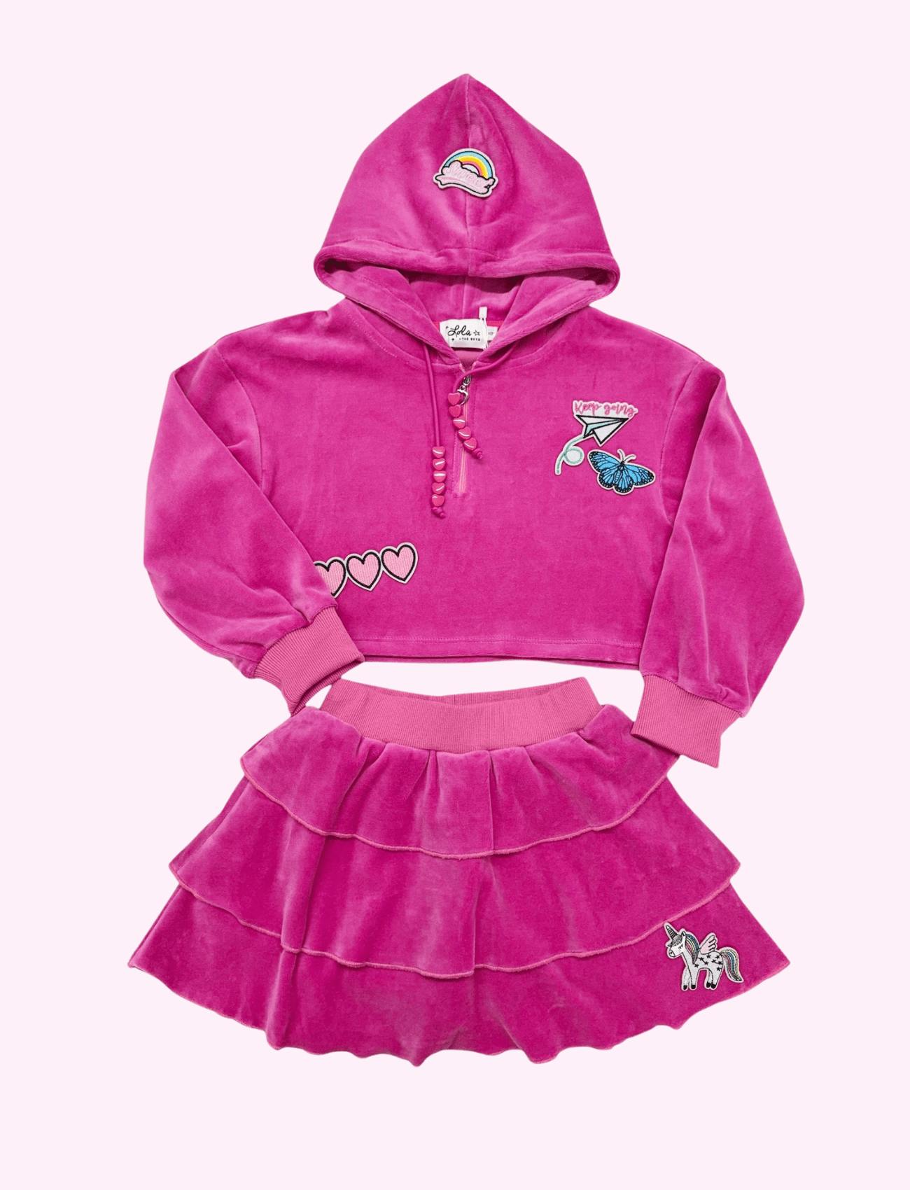 Happy Velour Set Hot Pink