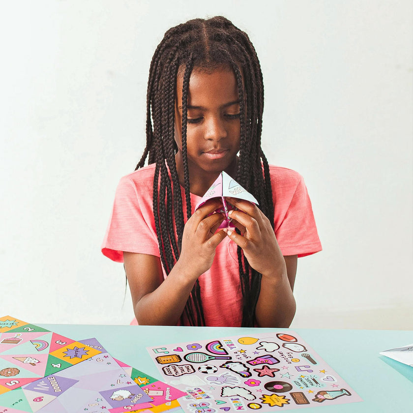 DIY Fortune Tellers Activity Kit - 24 Designs - 2 Sticker Sheets