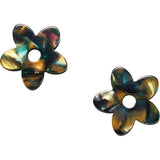 Petite Flower Charms in Green Tortoise