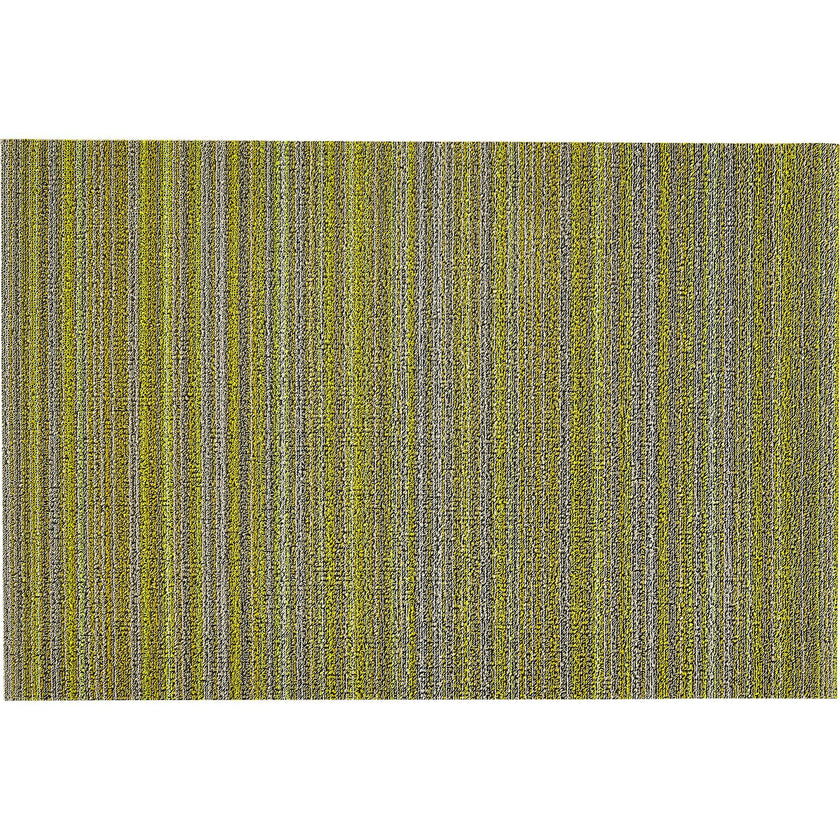 Skinny Stripe Shag Floor Mat, Green