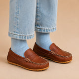 Alex Driver Moccasin | Natural Brown Leather