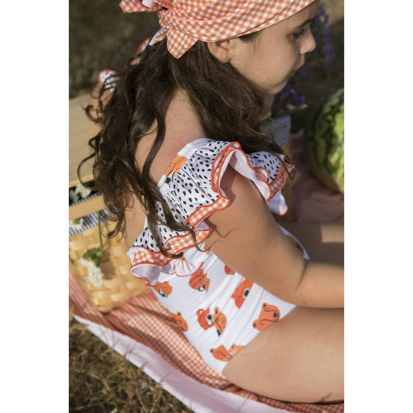 Bears Print Dots Swimsuit, Multi