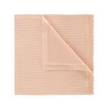 Scallop Trimmed Rib Knit Blanket Ivory