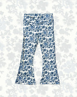 High Waisted Flared Leggings in Block Flower