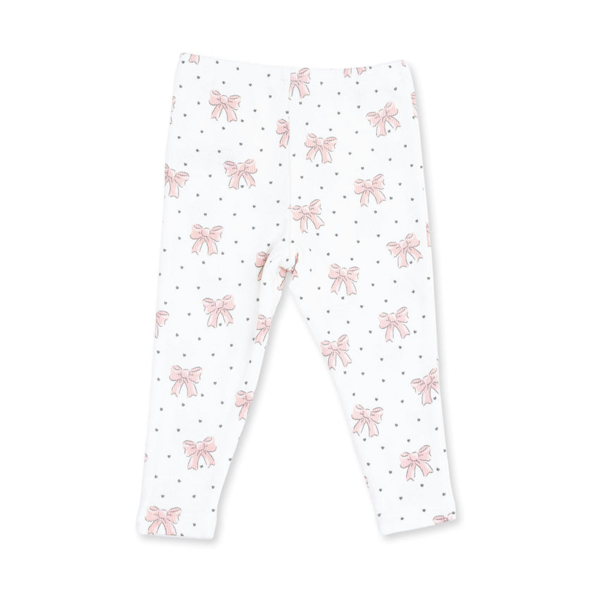 Veiled Pink Bows - V-Ruffle Sweatshirt and Legging