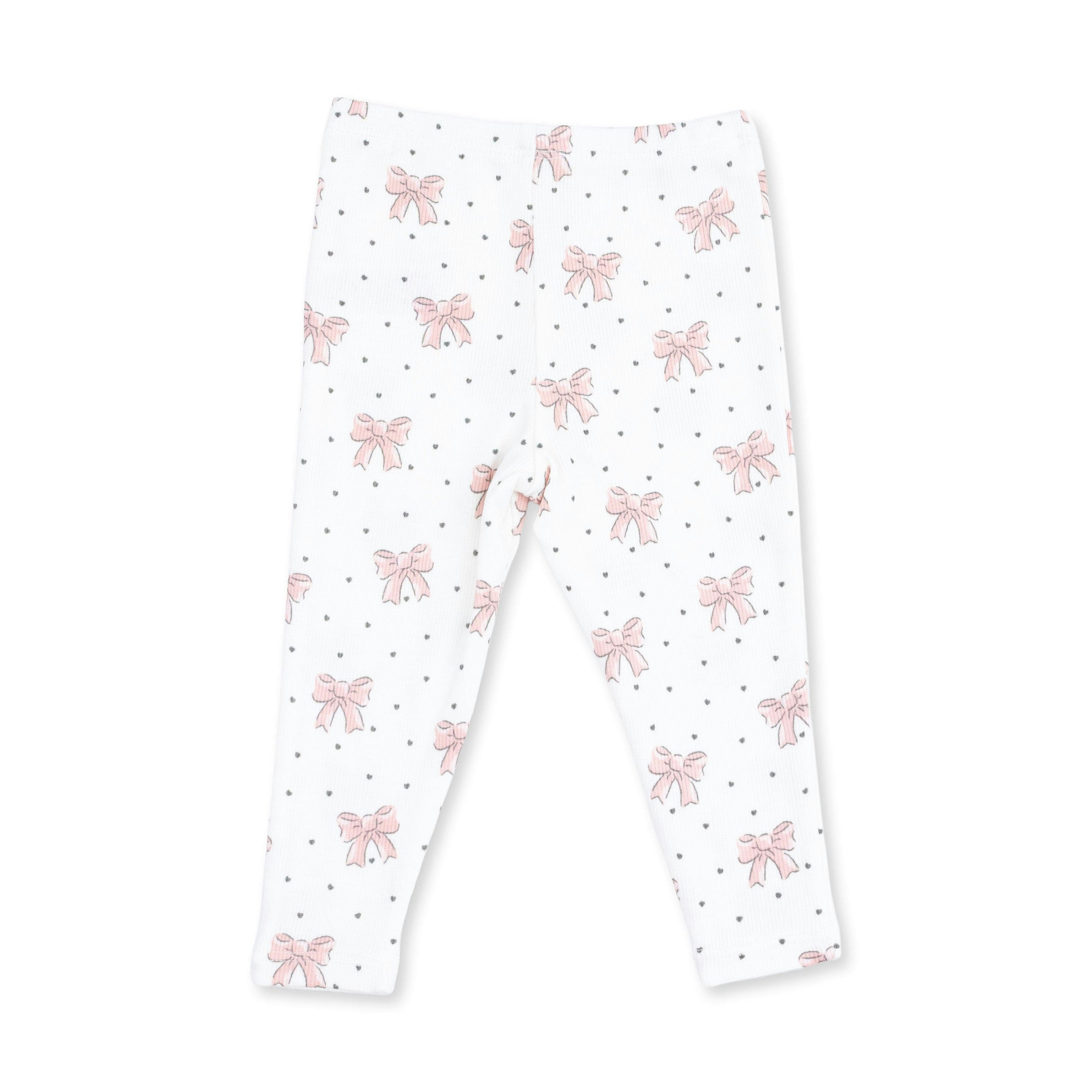 Veiled Pink Bows - V-Ruffle Sweatshirt and Legging