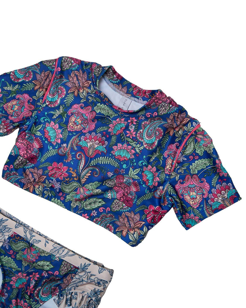 Girls 3 Piece Swim Set (River Print)