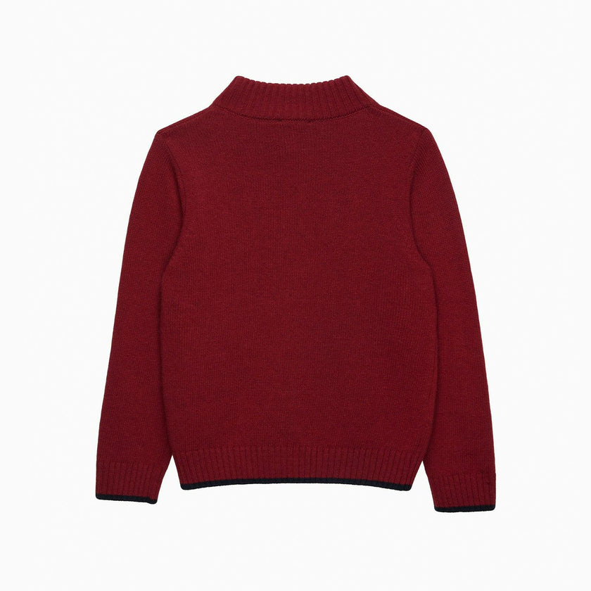 Calum Half-Zip Sweater in Red