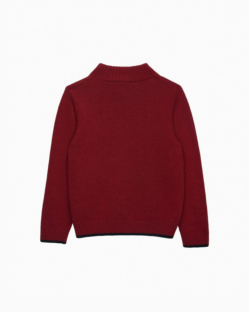 Calum Half-Zip Sweater in Red