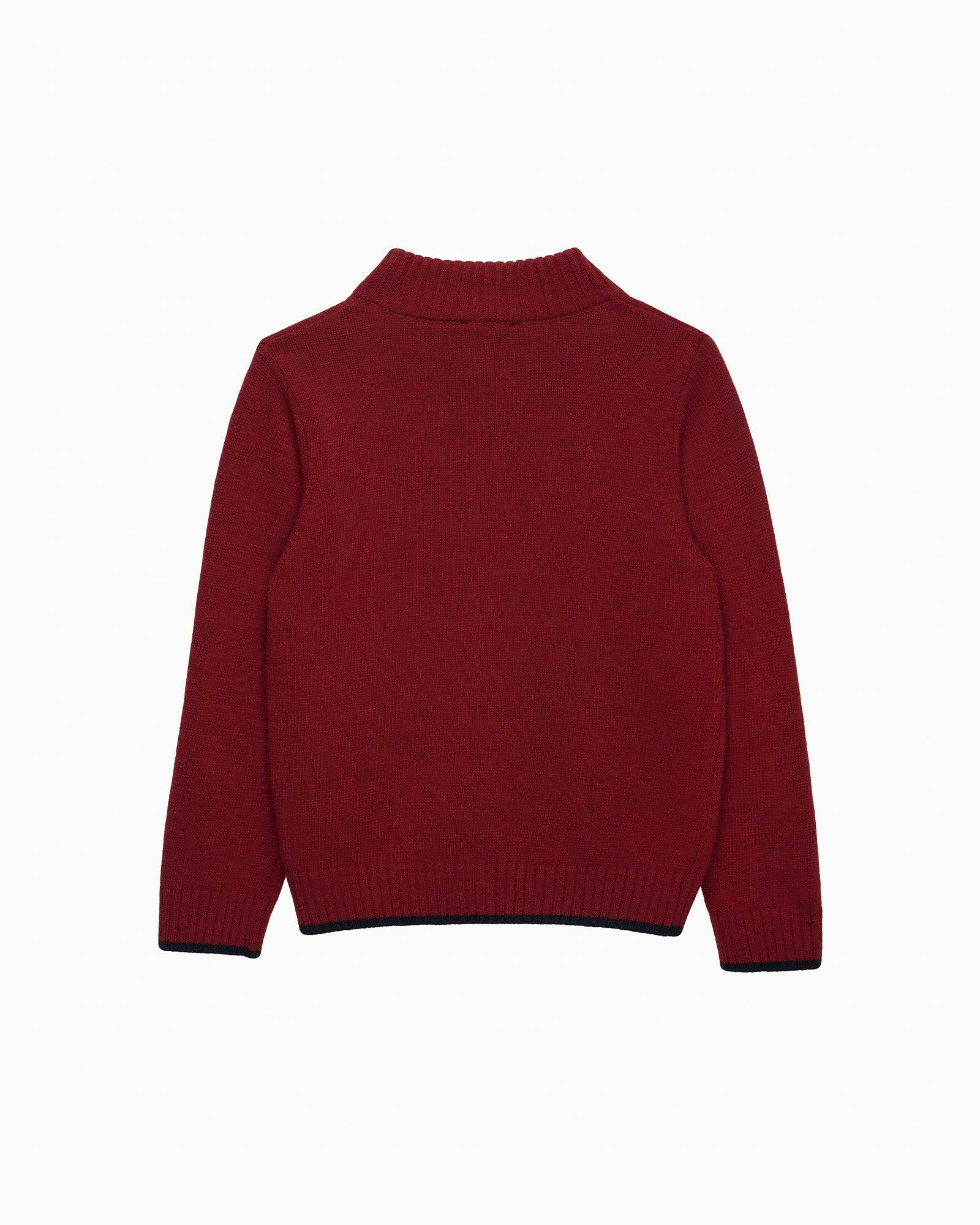 Calum Half-Zip Sweater in Red