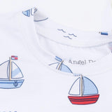 Bubbly Sailboats Blue - Short Sleeve Loungewear Set