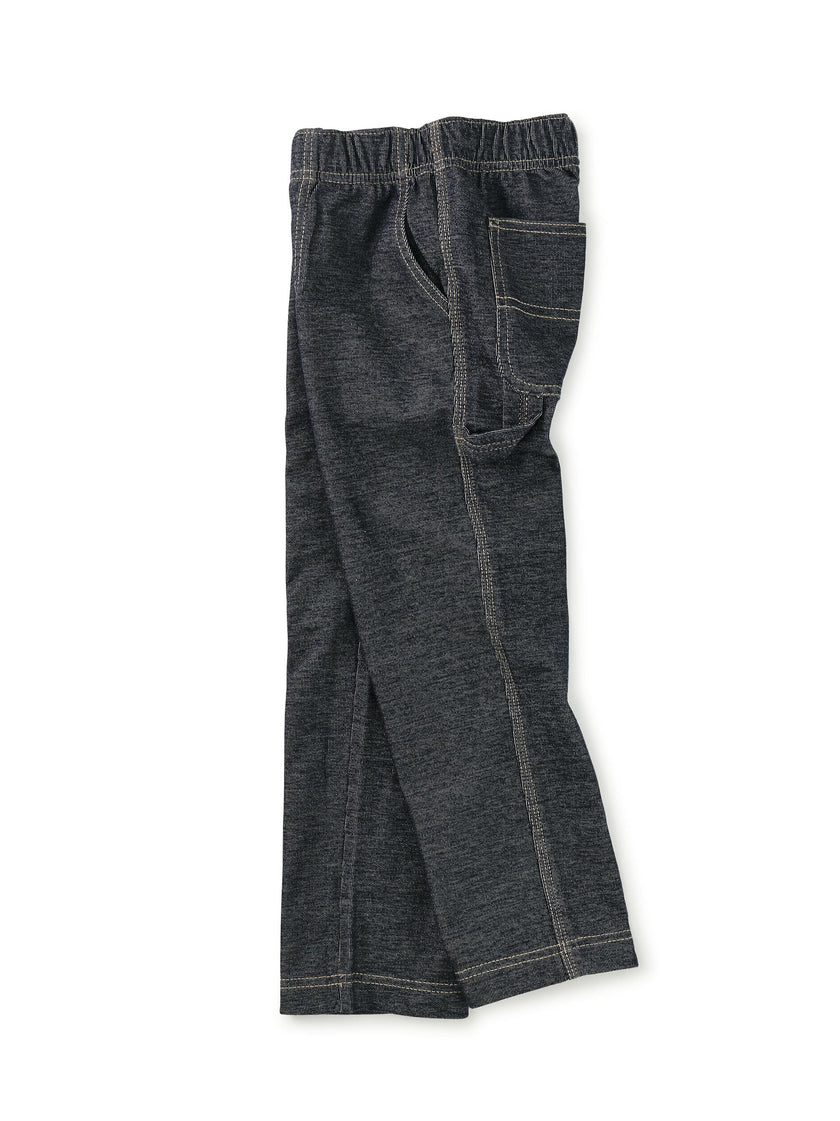 Denim-Like Carpenter Pants, Indigo