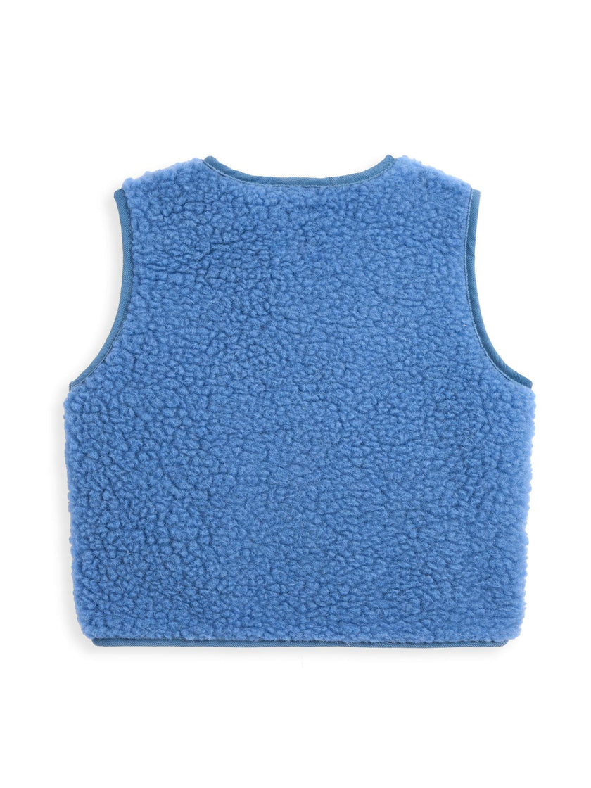 children's merino wool vest - ice blue