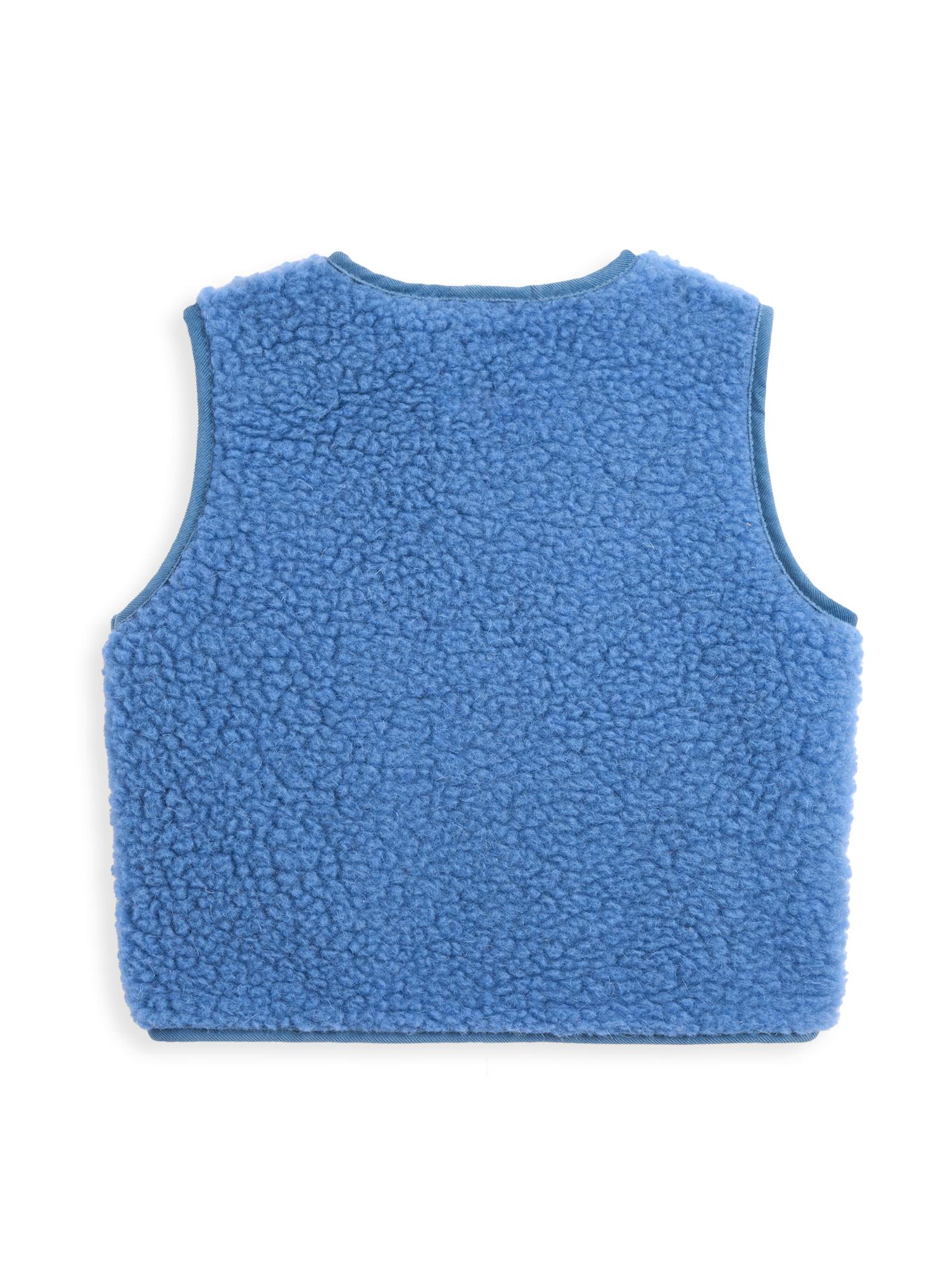 children's merino wool vest - ice blue