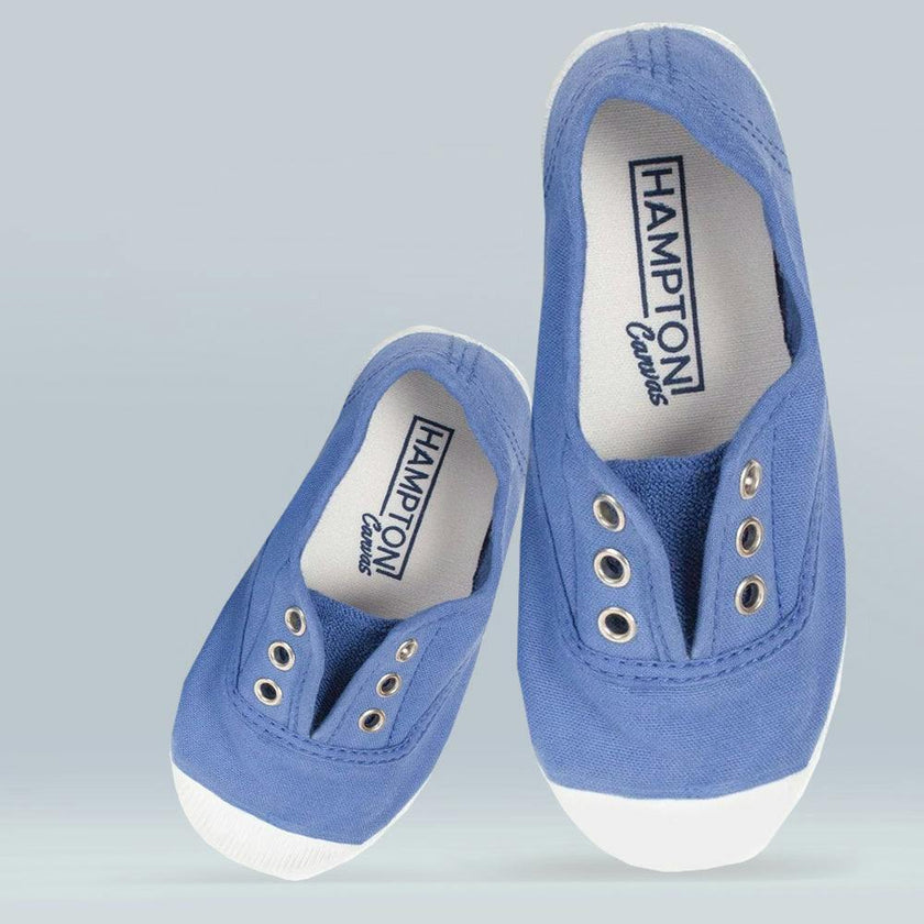 Hampton Canvas Plum Plimsolls in Cornflower