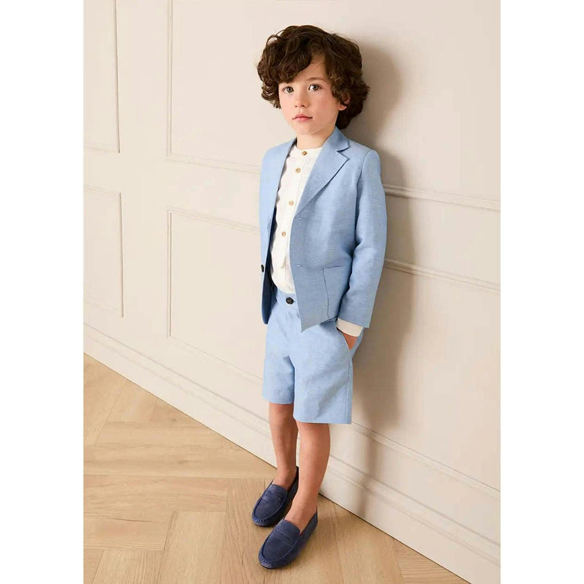 Linen Blend Tailored Shorts in Sky Blue (4-10yrs)