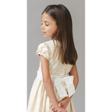 Short Sleeve Linen Dress with Peter Pan Collar, Brown