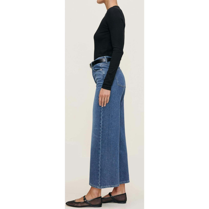Hepburn Wide Leg High Rise Ankle Jeans Del Ray