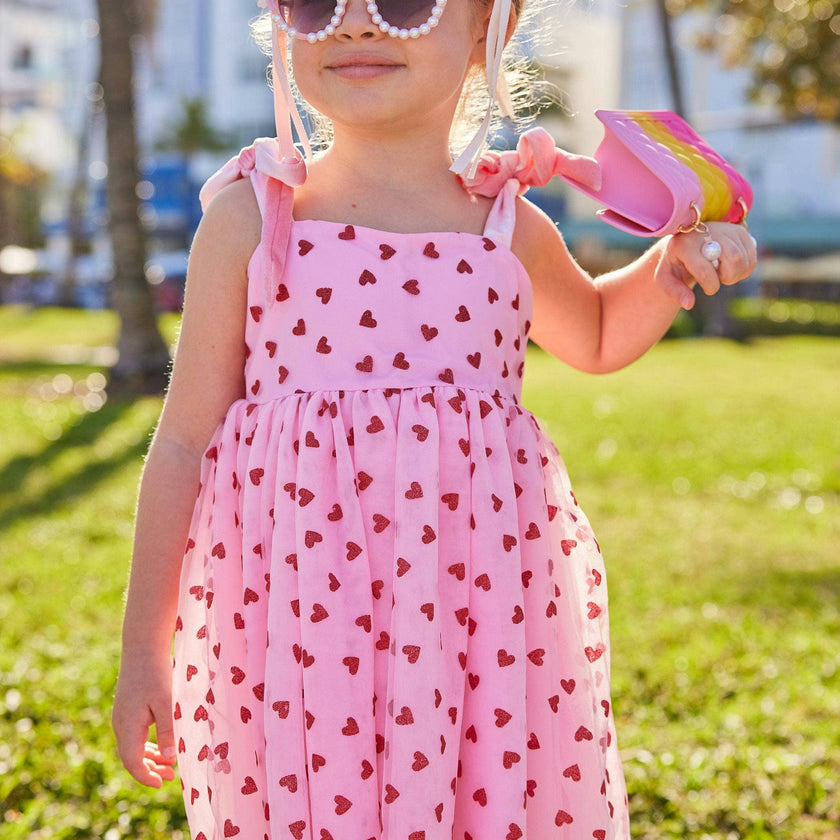 Women's Pink Hearts Tank Dress