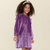 Girls Harper Dress - Lavender Velour