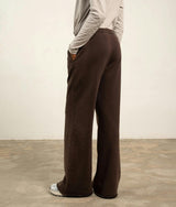 Womens Recycled Fleece Wide Leg Pant - Recycled Fleece - Mineral Ganache