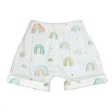 Cream Rainbow Print Shorts