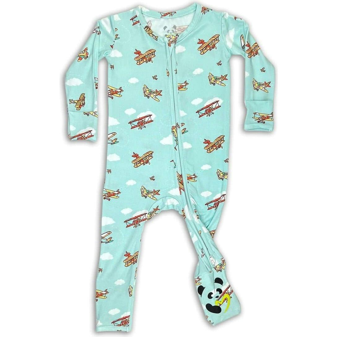 Vintage Airplanes Bamboo Convertible Footie