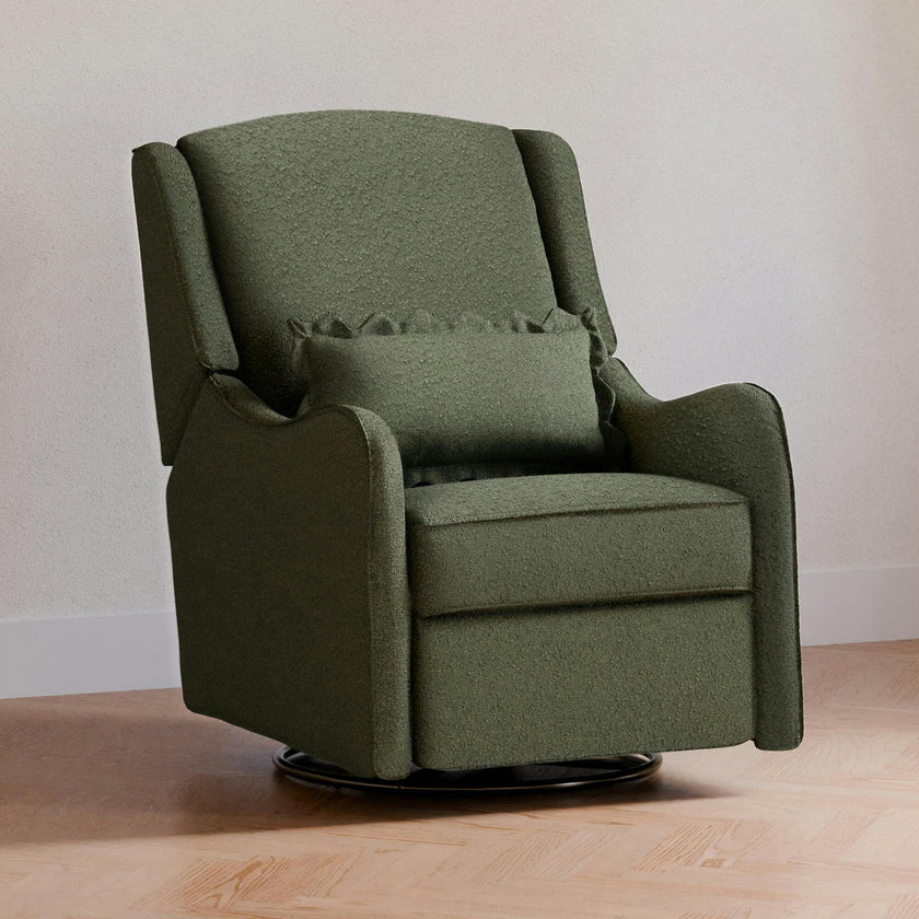 Devon Recliner and Swivel Glider in Olive Boucle
