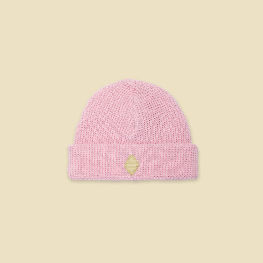 Organic Waffle Knit Beanie in Rhapsody Rose