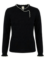 Ruffle Neck Knit Top