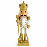 King Nutcracker Figure, Gold and Ivory, 10 Inch