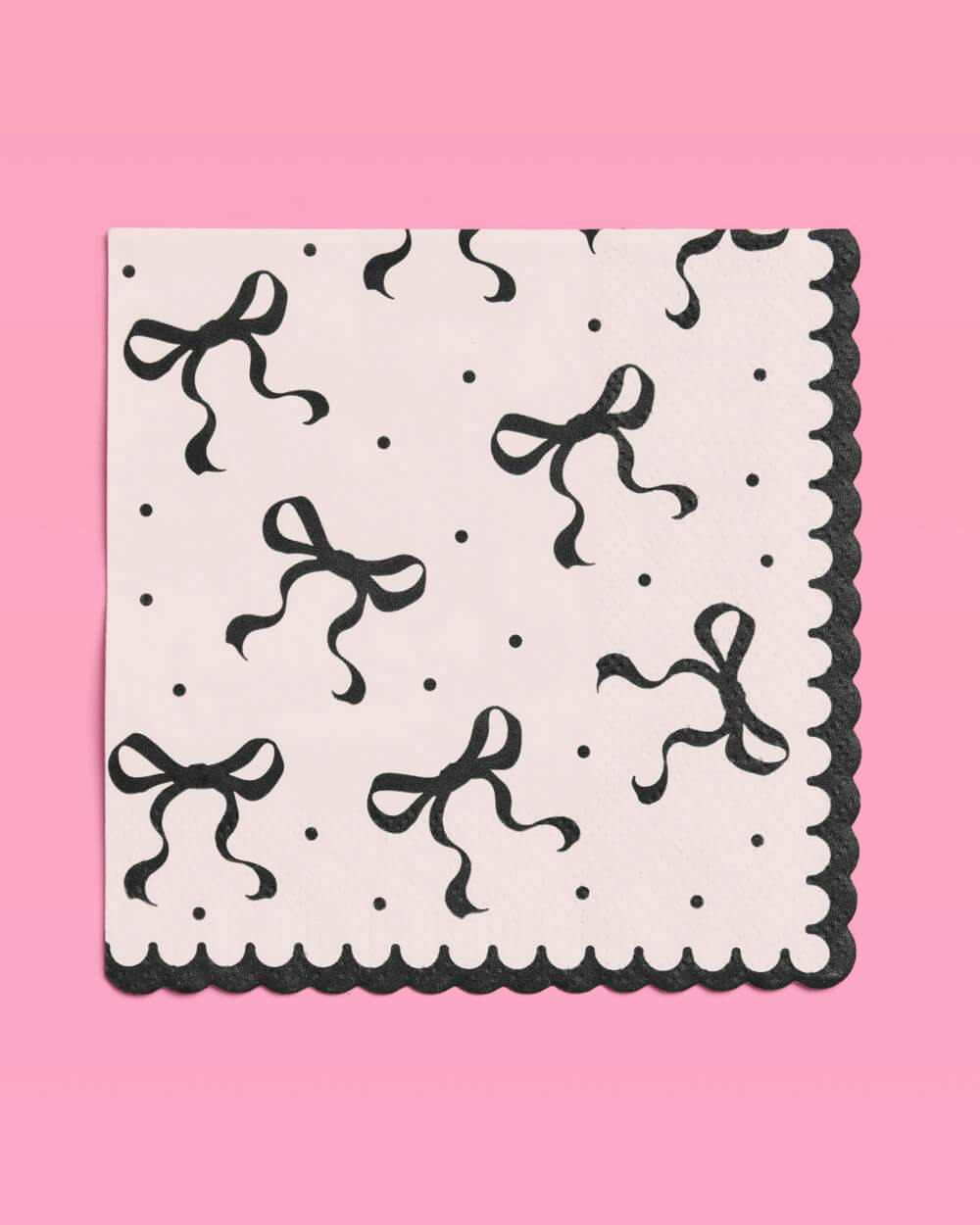 Little Black Bow Bundle - plates, napkins, bday banner