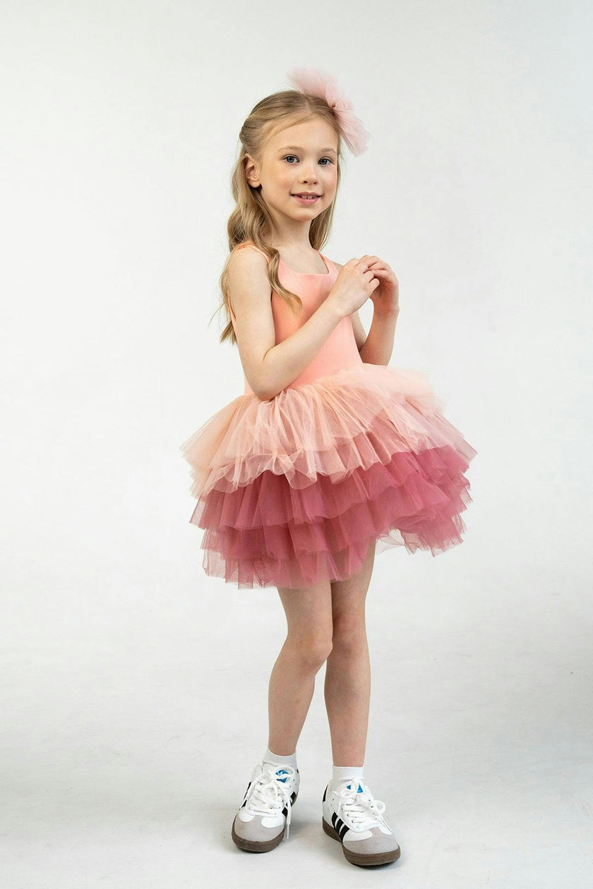 Salmon Bloom Tutu Dress
