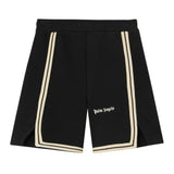 Black Logo Stripe Sweatshorts