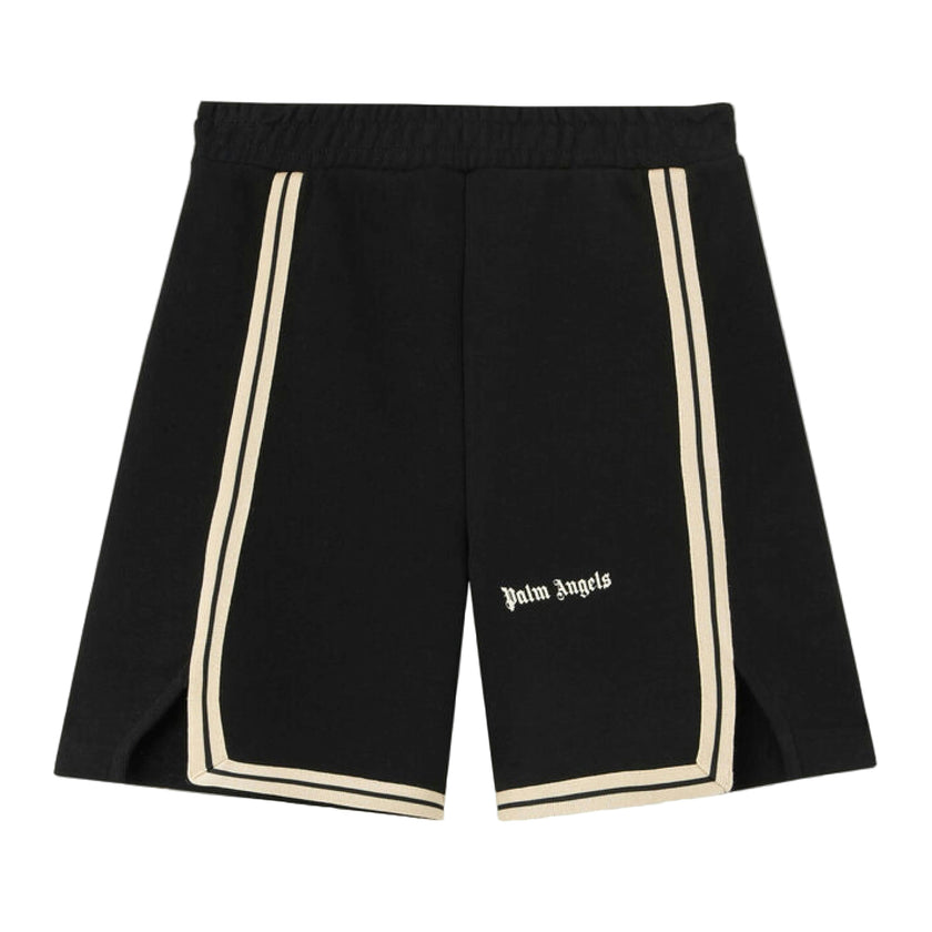 Black Logo Stripe Sweatshorts