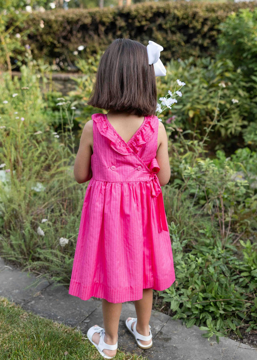 Shimmer Stripe Lawn Dress With Flowers