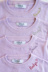 Monogram Embroidered Crewneck Sweater with Glitter