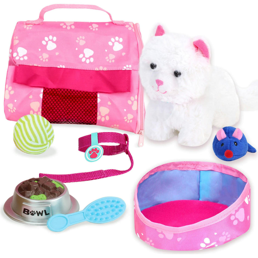 18'' Doll White & Carrier Set