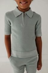 Boys Sweater Top in Cloud Blue