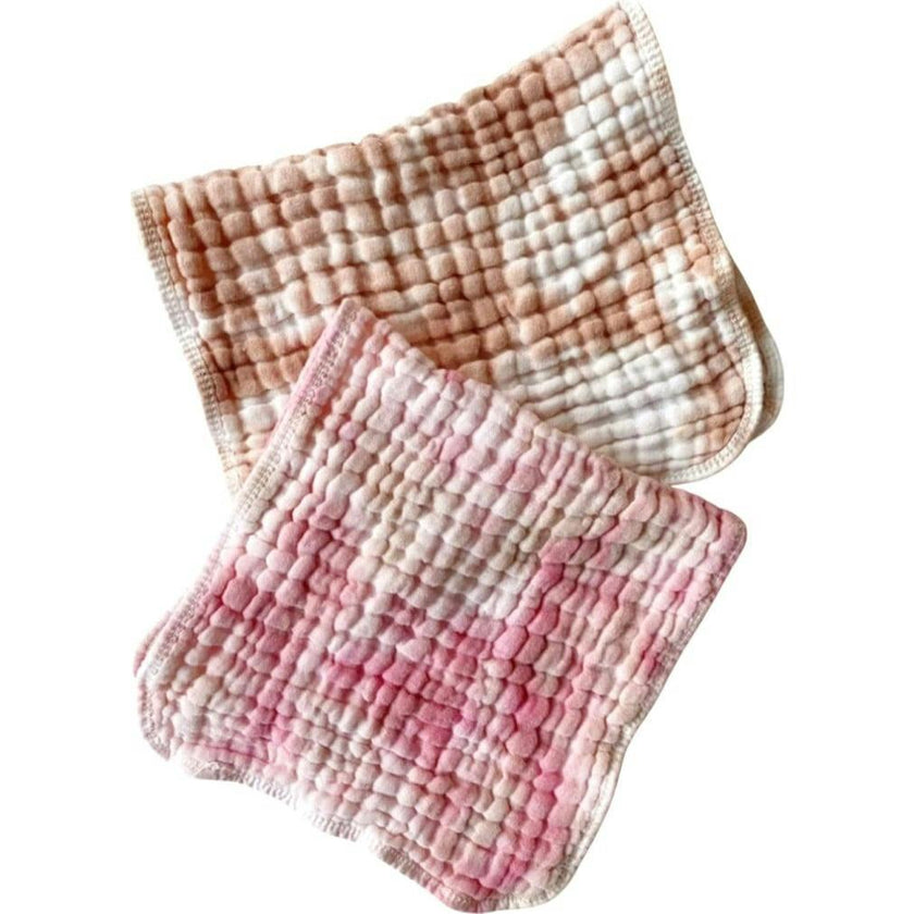 Tie-Dye Burp Cloth Set, Dustdye Rose Tie-dye