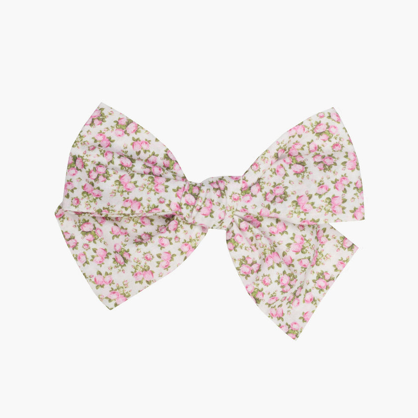 Flower Pink Bow Clip