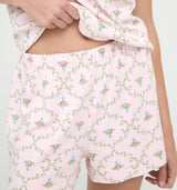 The Nina Pajama Set - Light Pink Trellis