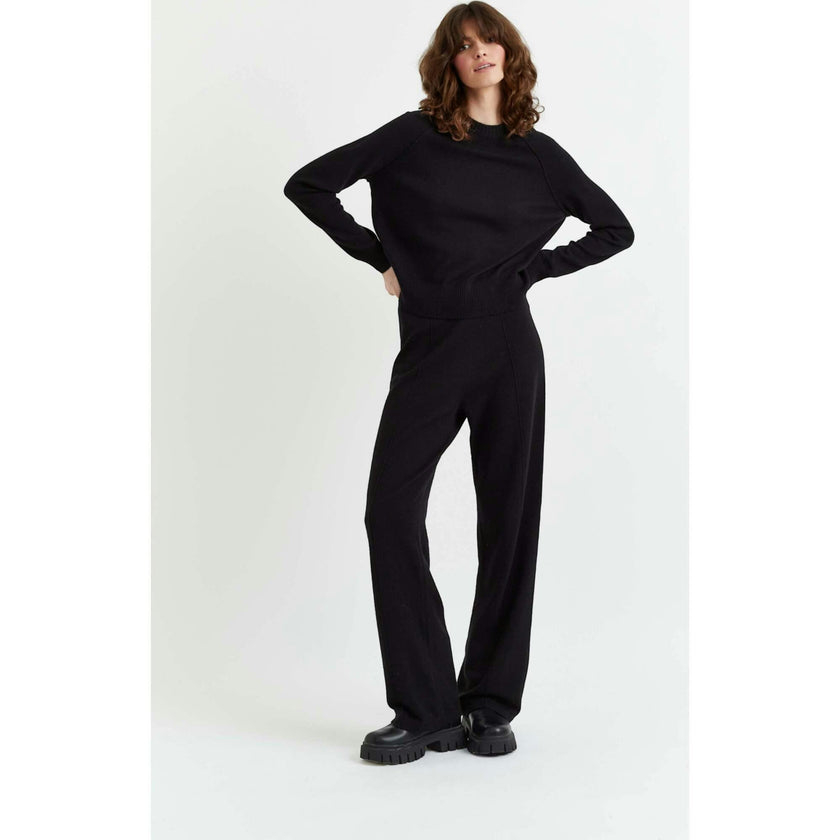 Wool & Cashmere Wide Leg Track Pant