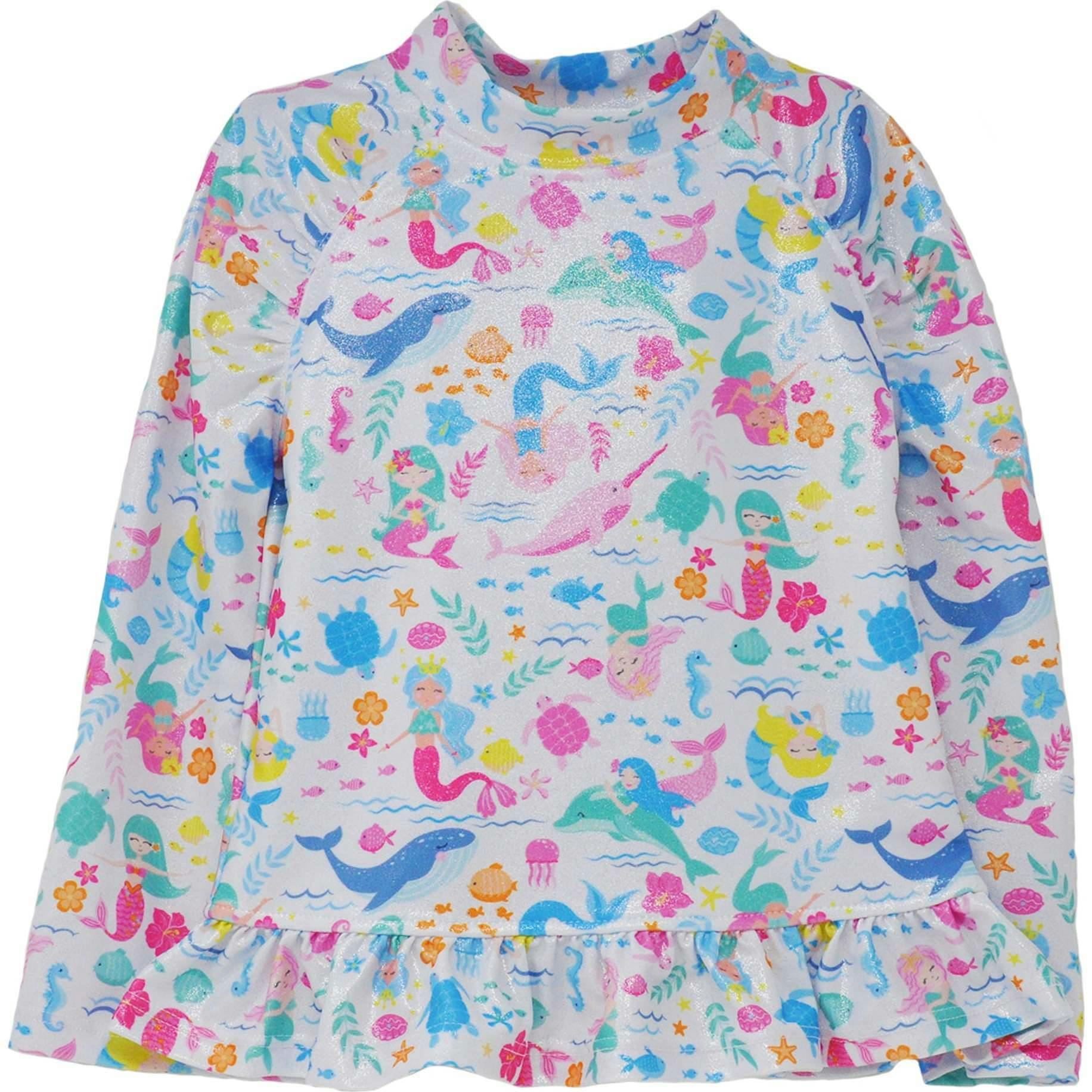 UPF 50+ Ruffle Rash Guard | Mermaid Friends